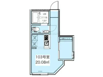 成増3丁目アパート(1DK/1階)の間取り写真