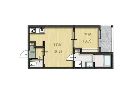 LE LIEN広町田(1LDK/1階)の間取り写真