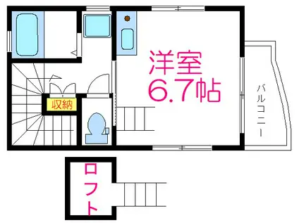 ウイング東向島(ワンルーム/3階)の間取り写真