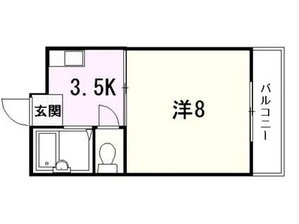 ハイツ矢賀新町I(1K/3階)の間取り写真