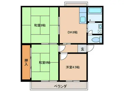 サンシャイン緑丘(3DK/4階)の間取り写真