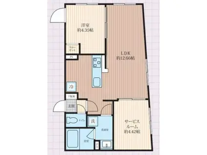 STRIPES用賀II(1SLDK/2階)の間取り写真