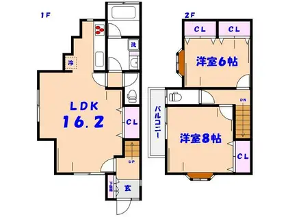テラスアゼリア(2LDK/1階)の間取り写真