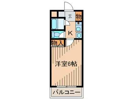 ステラハウスII(1K/1階)の間取り写真