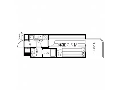 ワイズコート(ワンルーム/2階)の間取り写真