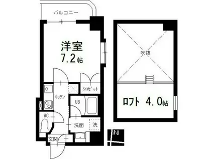 タウンライフ名駅(1K/7階)の間取り写真