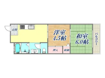 千種ヶ丘グランドハイツ(2DK/4階)の間取り写真