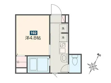 MELDIA大宮IV(1K/1階)の間取り写真