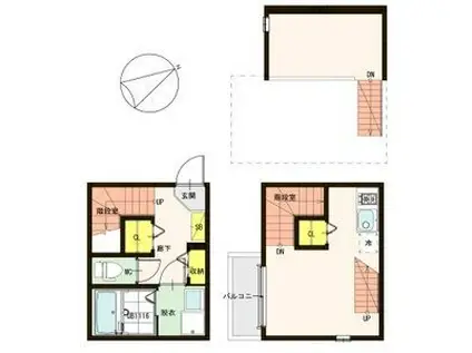 サンクブロンシェット(ワンルーム/1階)の間取り写真