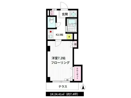 センチュリーハイツ(1K/1階)の間取り写真