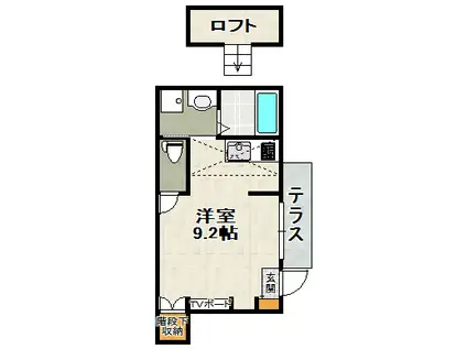 あんしん安倉西08(ワンルーム/1階)の間取り写真