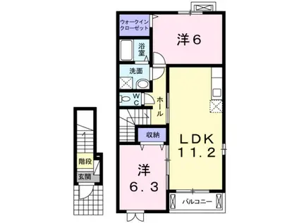 カーサ・ドマーニ(2LDK/2階)の間取り写真