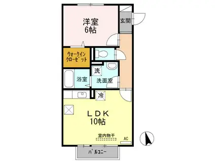 プラタナス(1LDK/1階)の間取り写真