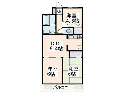 ストークマンション中山(3DK/3階)の間取り写真