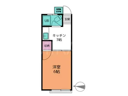 ひかりハイツ(1K/2階)の間取り写真