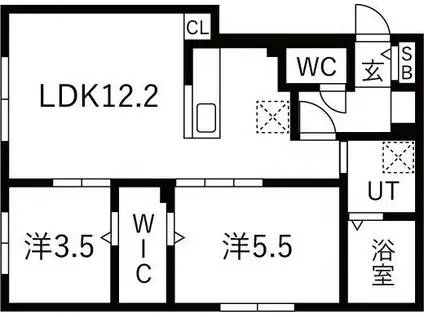 ONE-SOEN(2LDK/1階)の間取り写真