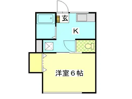 アーバンハイム平野(1K/2階)の間取り写真