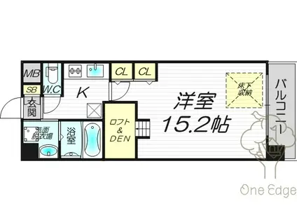ノース VILLAG BIRTH PLACE 本館(1K/6階)の間取り写真