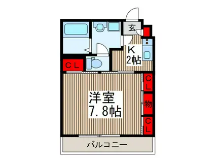 リブリ・リア(1K/1階)の間取り写真