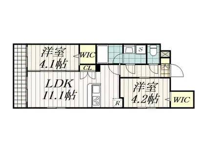 エクサ・スタチオ(2LDK/3階)の間取り写真
