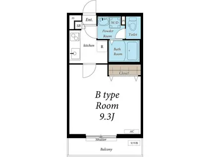 リブリエルヴィータ(1K/3階)の間取り写真