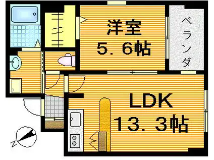 JEUNESEE翠(1LDK/5階)の間取り写真