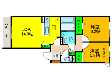 CHRYSANTHEME 大鳥(2LDK/1階)の間取り写真