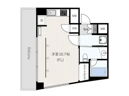 ドゥ・クオーレ(ワンルーム/4階)の間取り写真