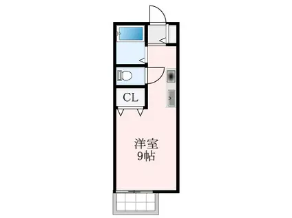 アメニティ大美野A(ワンルーム/2階)の間取り写真