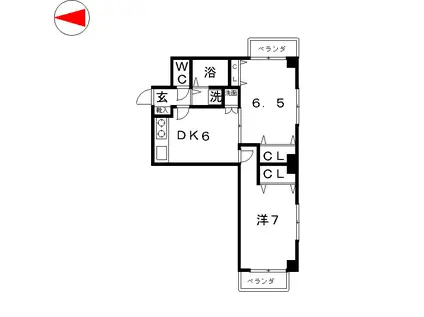 ビジュアル シティ(2DK/8階)の間取り写真