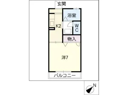 ジュネス深谷(1K/1階)の間取り写真