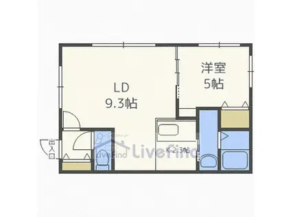 インテリオーレ(1LDK/4階)の間取り写真