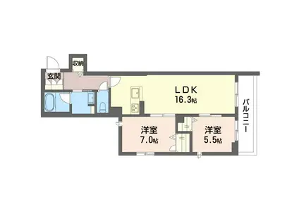 メゾン オルジュ(2LDK/2階)の間取り写真
