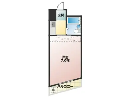 宝コーポII(1K/3階)の間取り写真