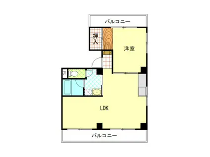 福地産業加古町ビル(1LDK/8階)の間取り写真