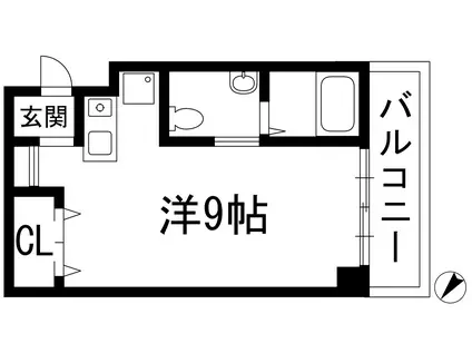 アマントリビエール鉢塚(ワンルーム/3階)の間取り写真
