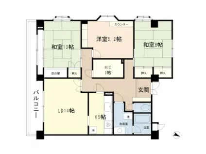 エルドヴェールII(3LDK/5階)の間取り写真