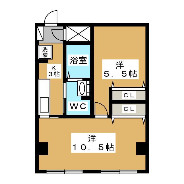 コーポAQA(2K/1階)の間取り写真
