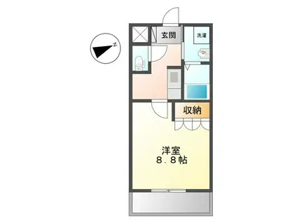 ルミナスコートII(1K/2階)の間取り写真