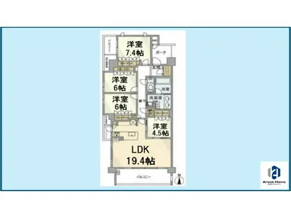 ヴィークコート陽明町(4LDK/2階)の間取り写真