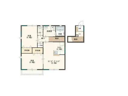 パナヴィレッジC(2LDK/2階)の間取り写真