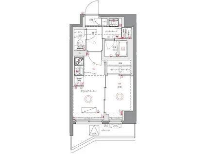 ユリカロゼAZ上板橋(1DK/7階)の間取り写真