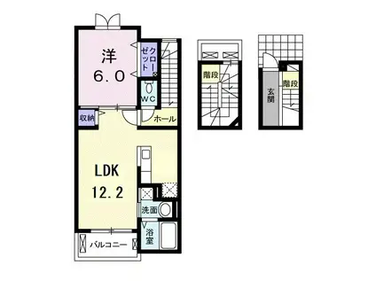 シャトー宮前(1LDK/3階)の間取り写真