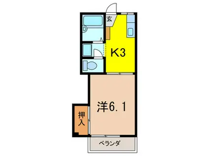 カーサ仁川(1K/2階)の間取り写真