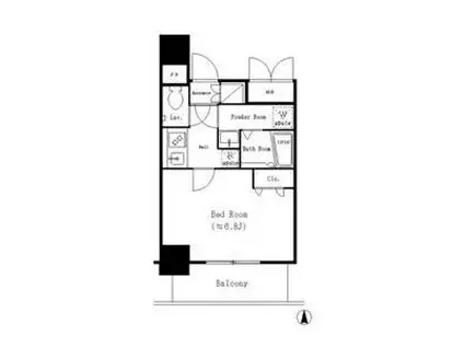 ルーエ本町(1K/9階)の間取り写真