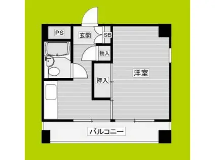 タカセビル(ワンルーム/6階)の間取り写真