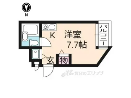 六条ハイツ(ワンルーム/2階)の間取り写真