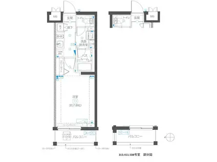 ZOOM武蔵新城(1K/4階)の間取り写真