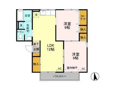 グレイスエステートB(2LDK/2階)の間取り写真