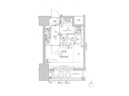 RELUXIA品川西大井(1K/10階)の間取り写真